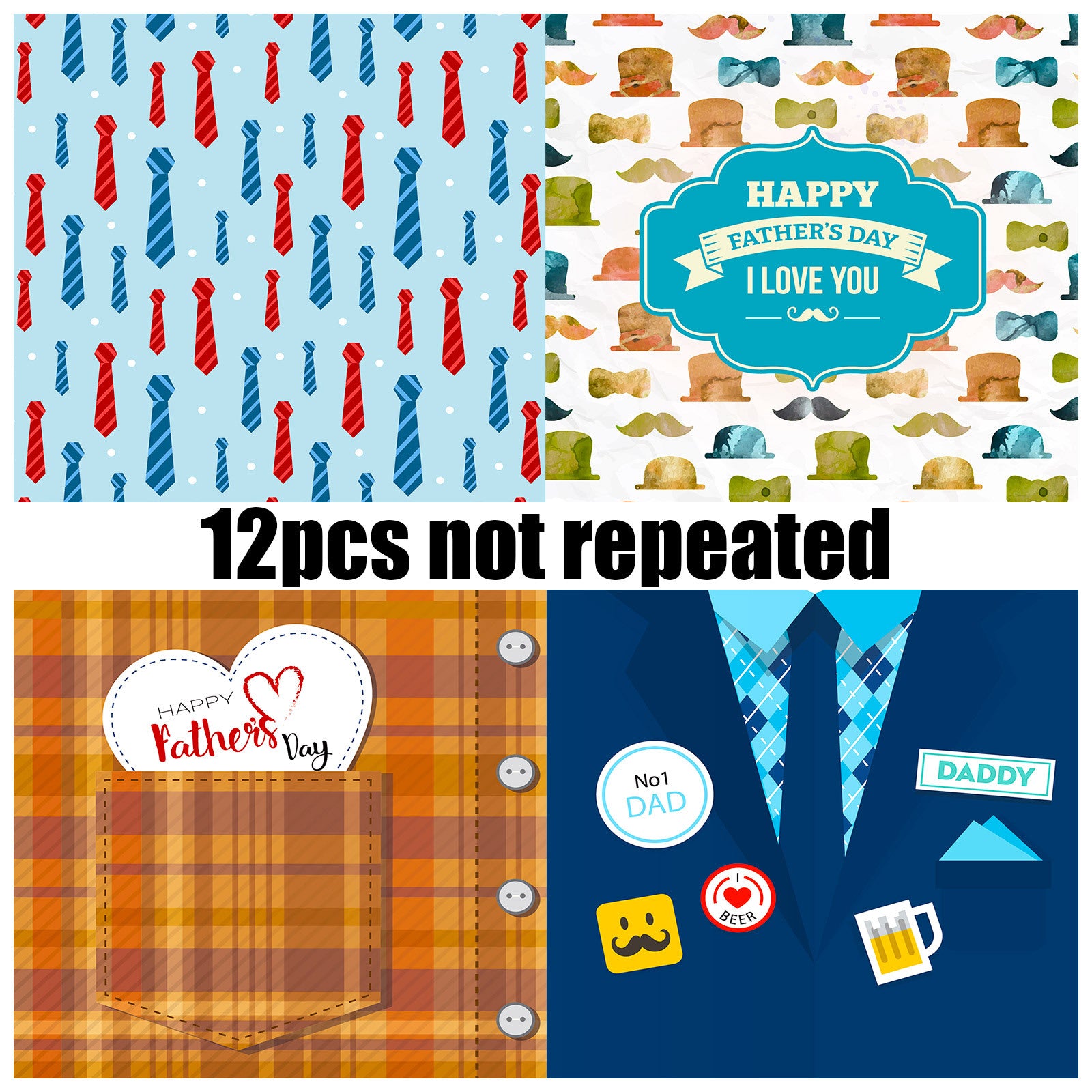 Wholesale of Blue Father's Day Decorative Material Paper